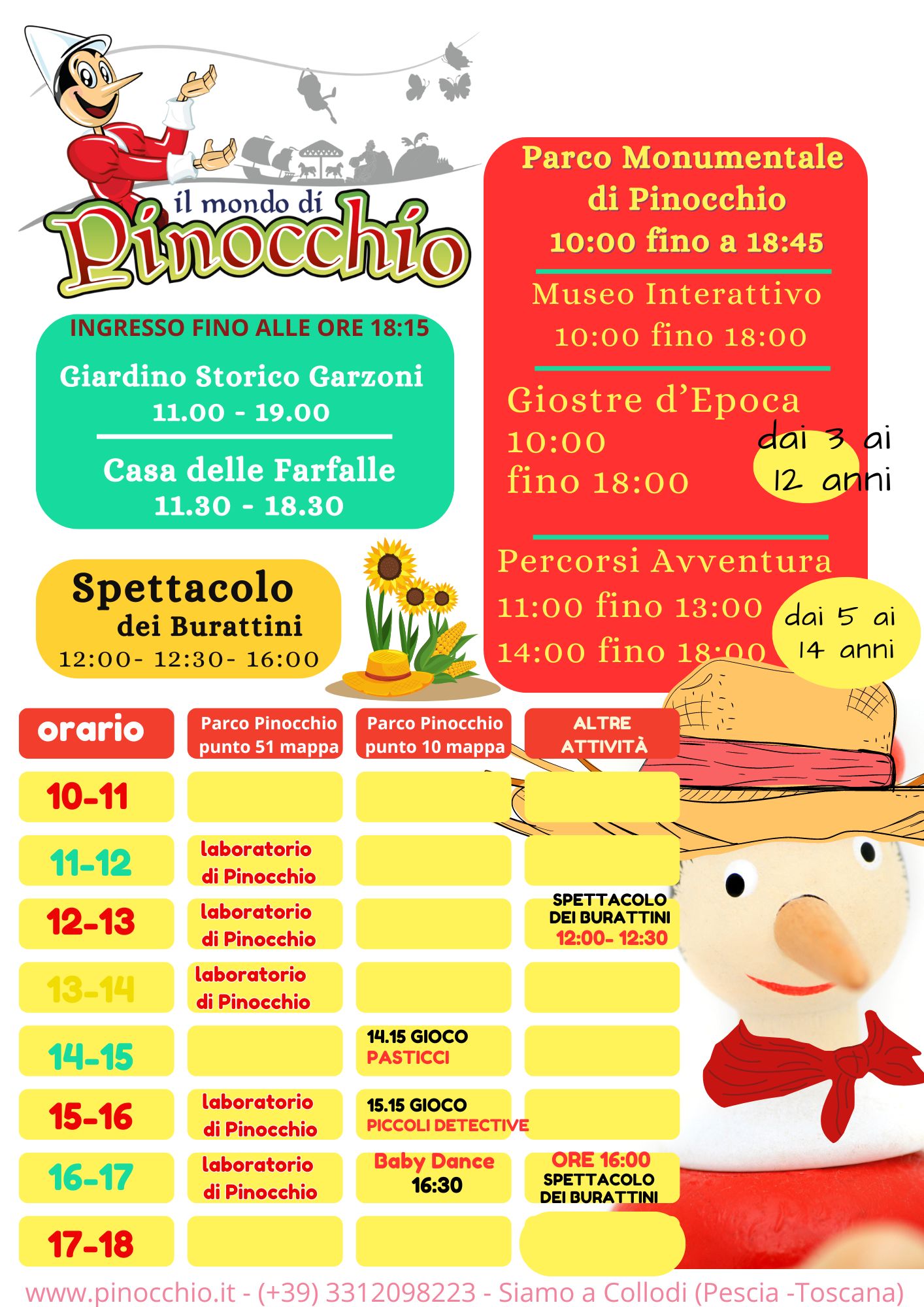 programma giardino e parco di pinocchio giugno2